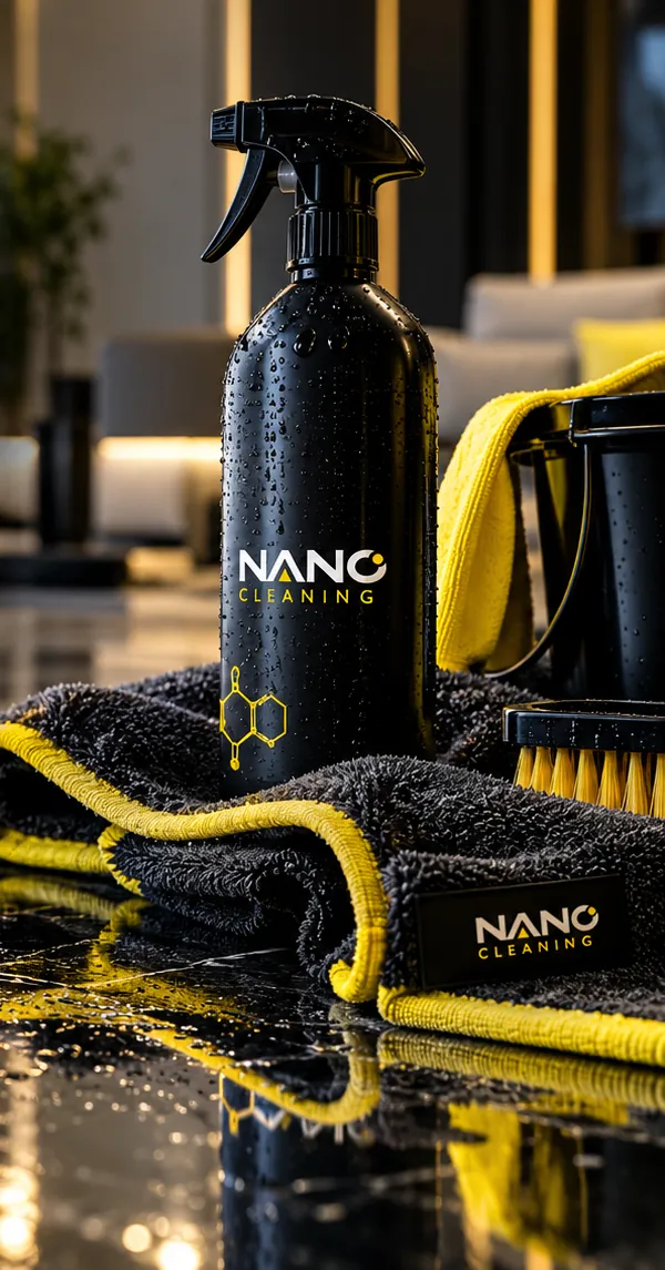 NANO təmizləyici sprey və mikrofiber dəsmal mərmər səthdə